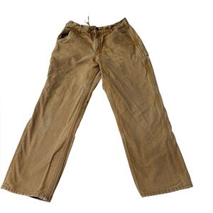 Carhartt Flannel Lined Work Pants Mens 32x30 Brown Duck Canvas Carpenter Y2K